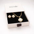 Parure Fleur Nacrée Dorée