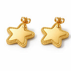 Boucles d'oreilles Étoile Nacrée Dorée