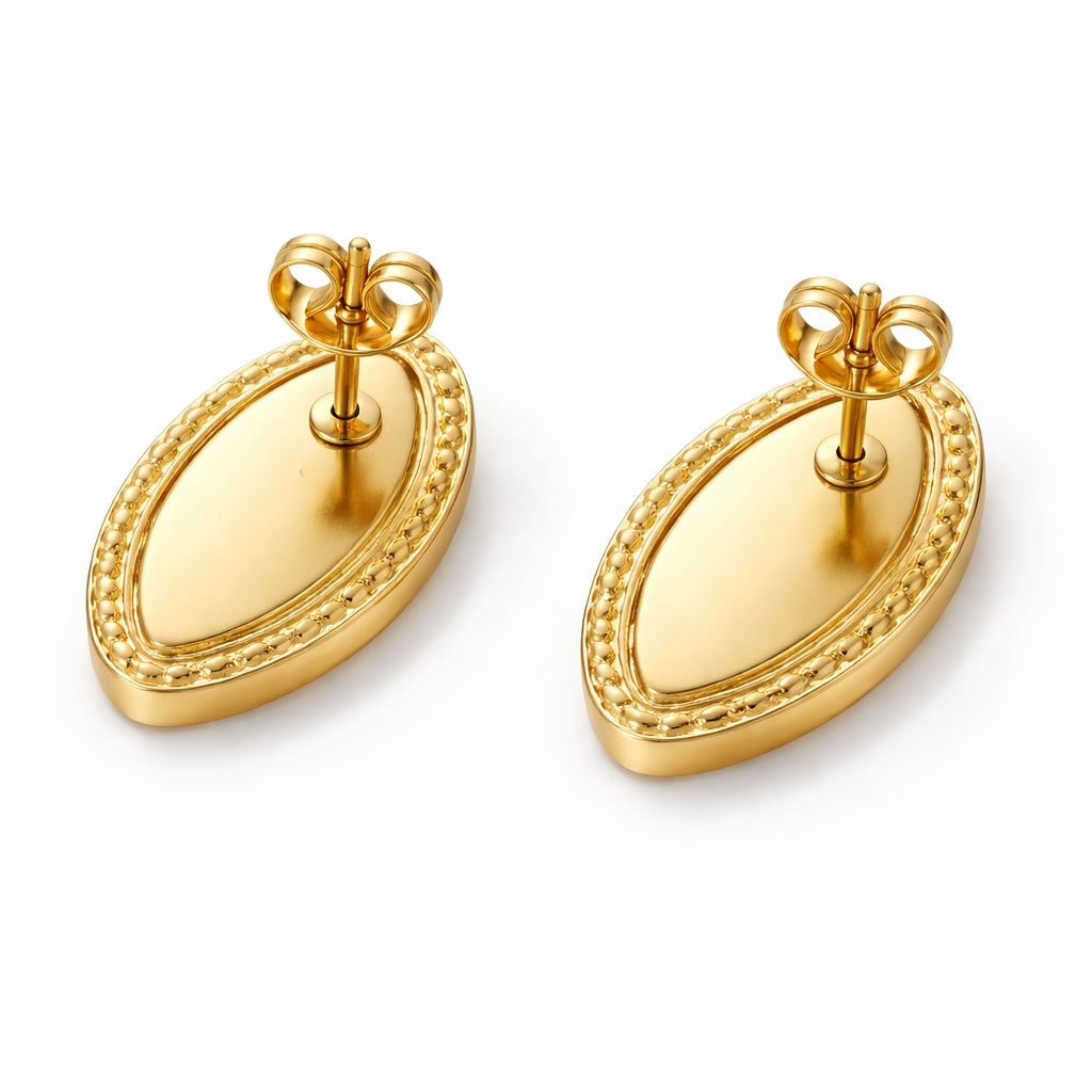 Boucles d'oreilles Ovale Nacrée Dorée
