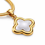 Collier Trèfle Nacre Doré