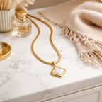 Collier Trèfle Nacre Doré