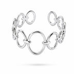 Bague Ajustable Argentée – Cercles Entrelacés