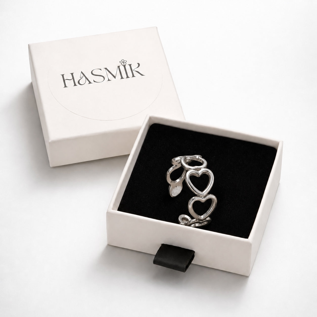 Bague coeurs ouverts
