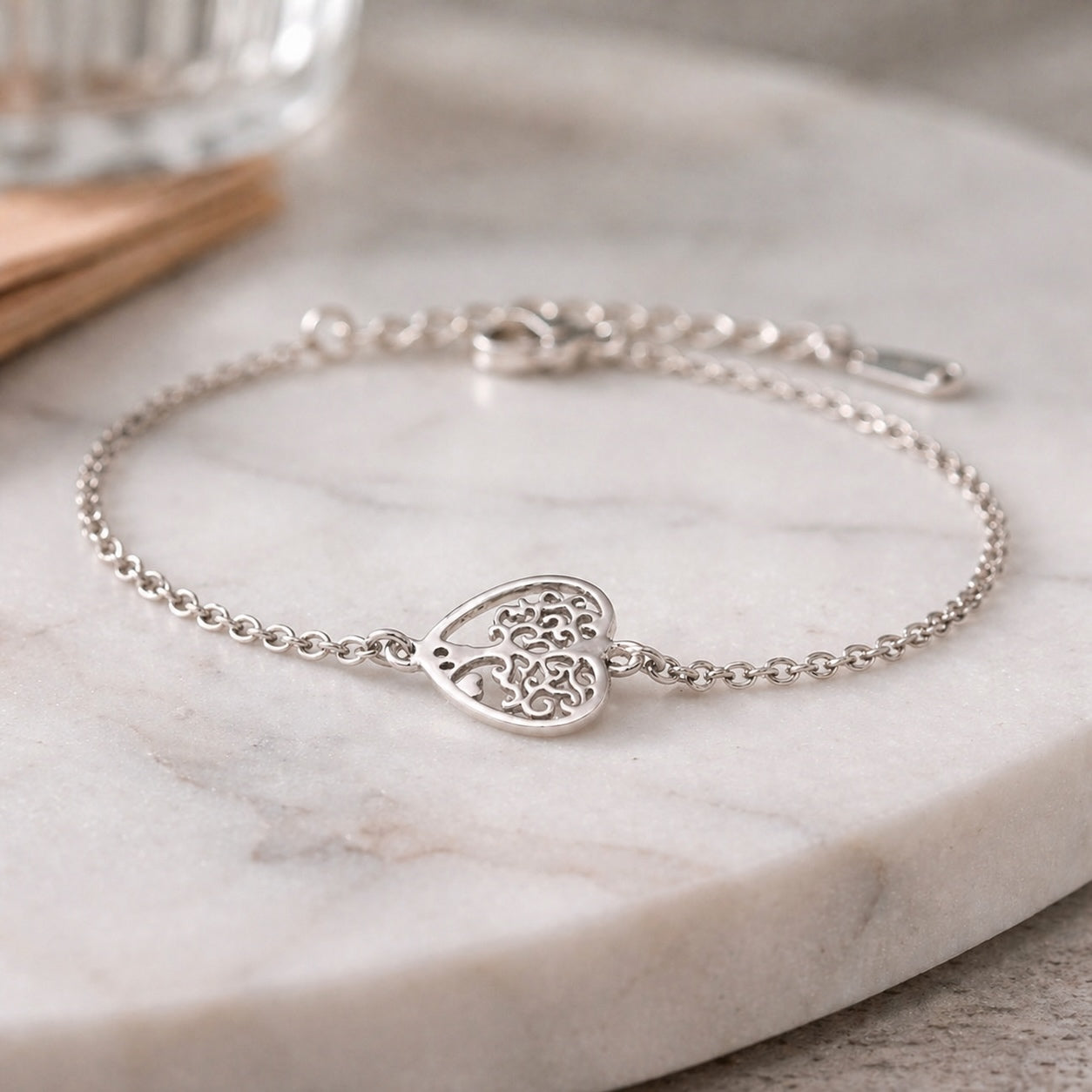 Bracelet Cœur Filigrané
