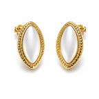 Boucles d'oreilles Ovale Nacrée Dorée