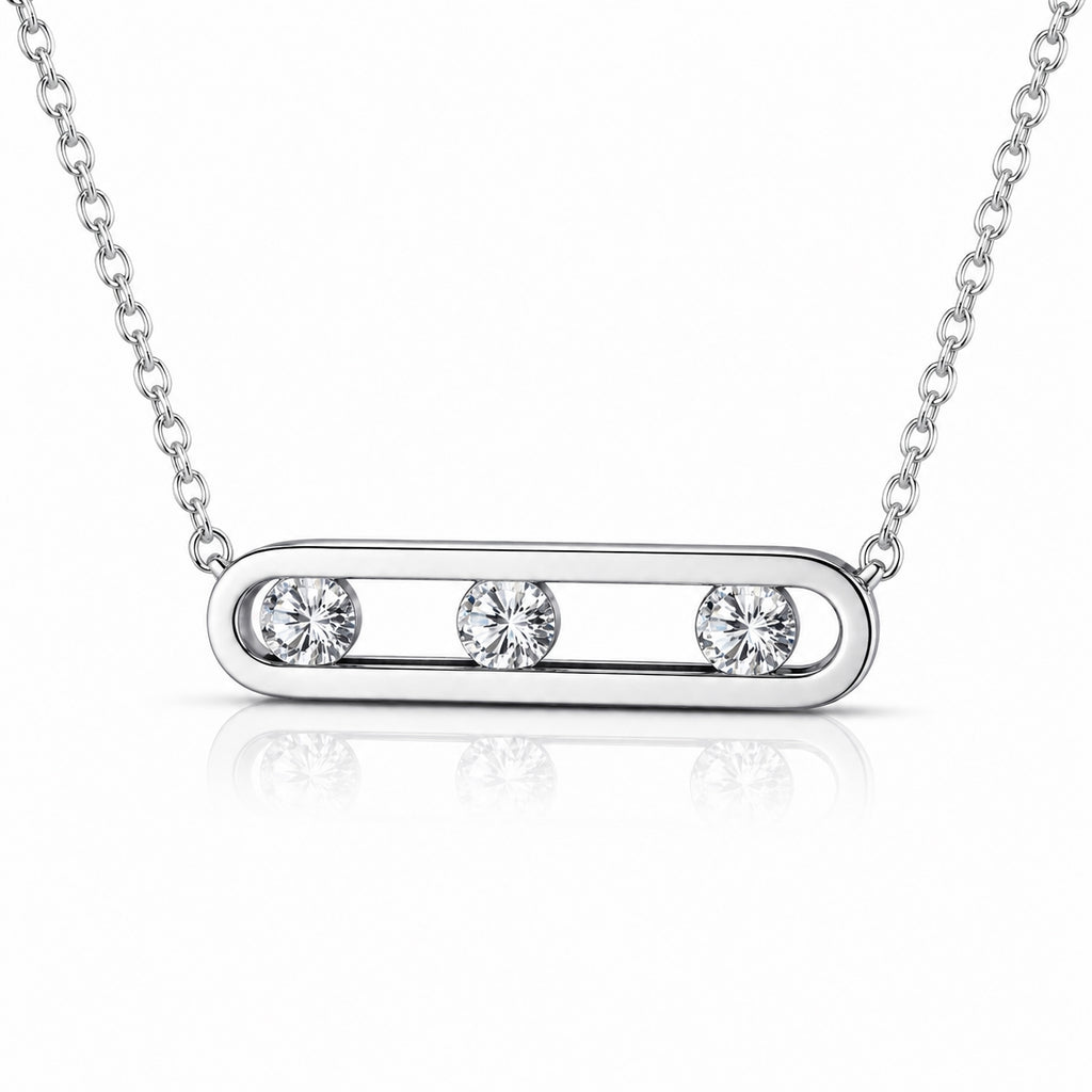 Bracelet Barre Cristaux Argenté