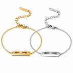 Bracelet Barre Cristaux Doré argenté