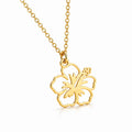 collier-fleur-hibiscus-dore-argente