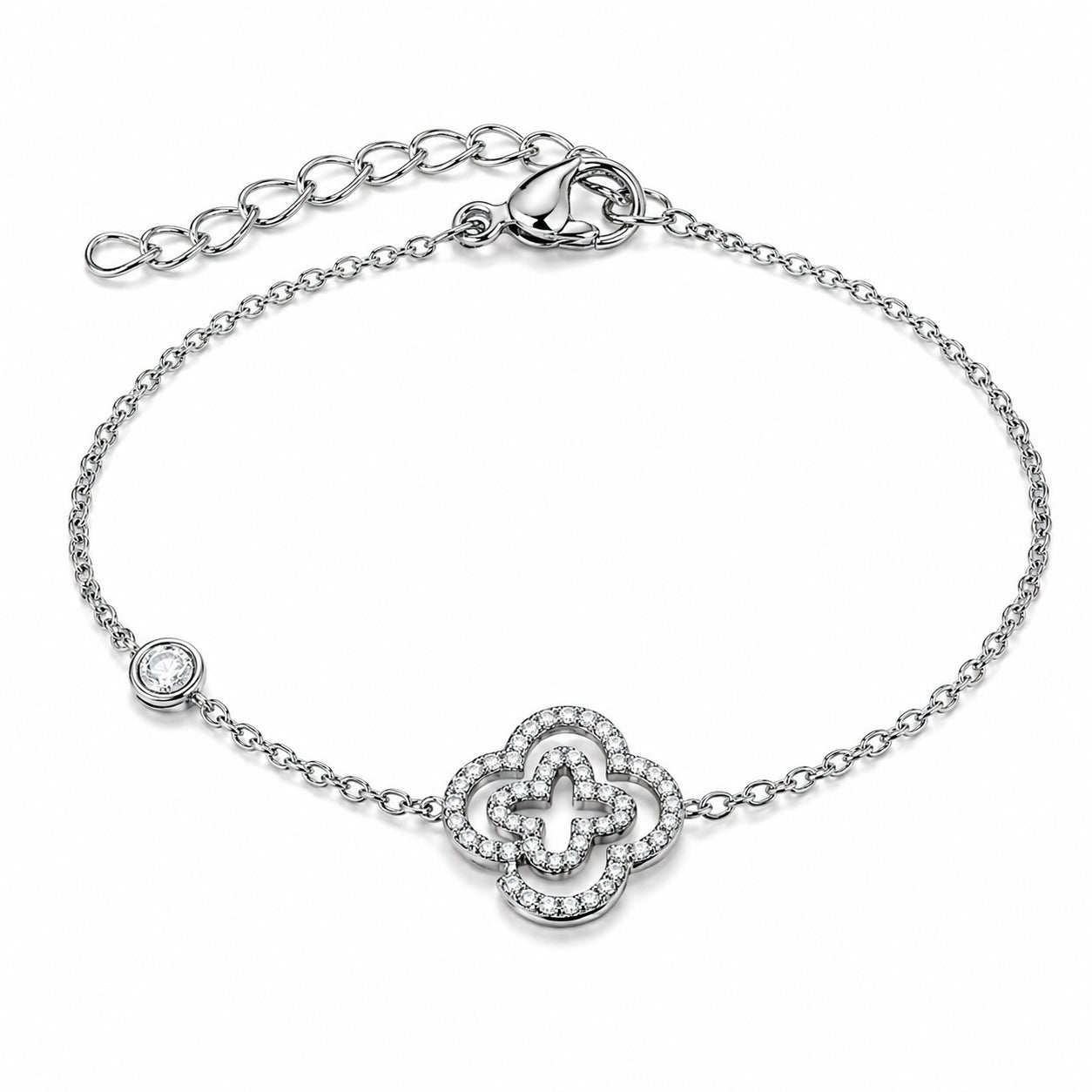 Bracelet Trèfle Zircons