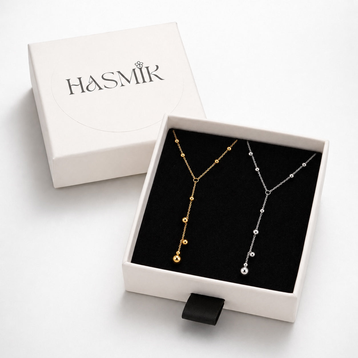 Collier lariat perles