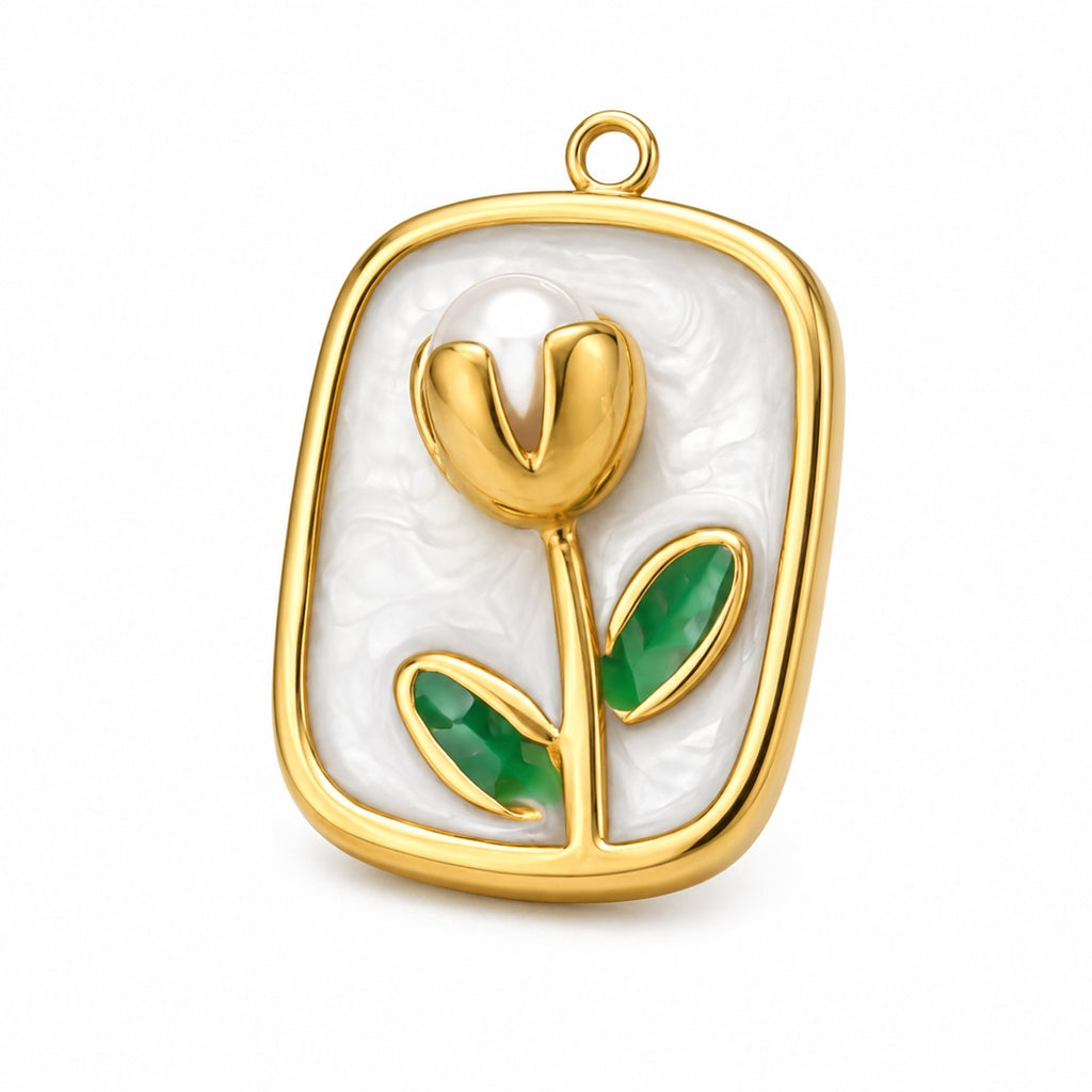 Pendentif Tulipe Émaillée 