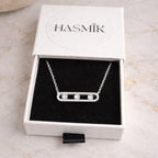 Collier  Barre Cristaux argenté
