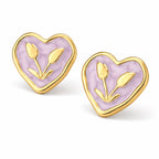 Boucles d’oreilles cœur tulipe multicolores