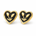 Boucles d’oreilles cœur tulipe multicolores