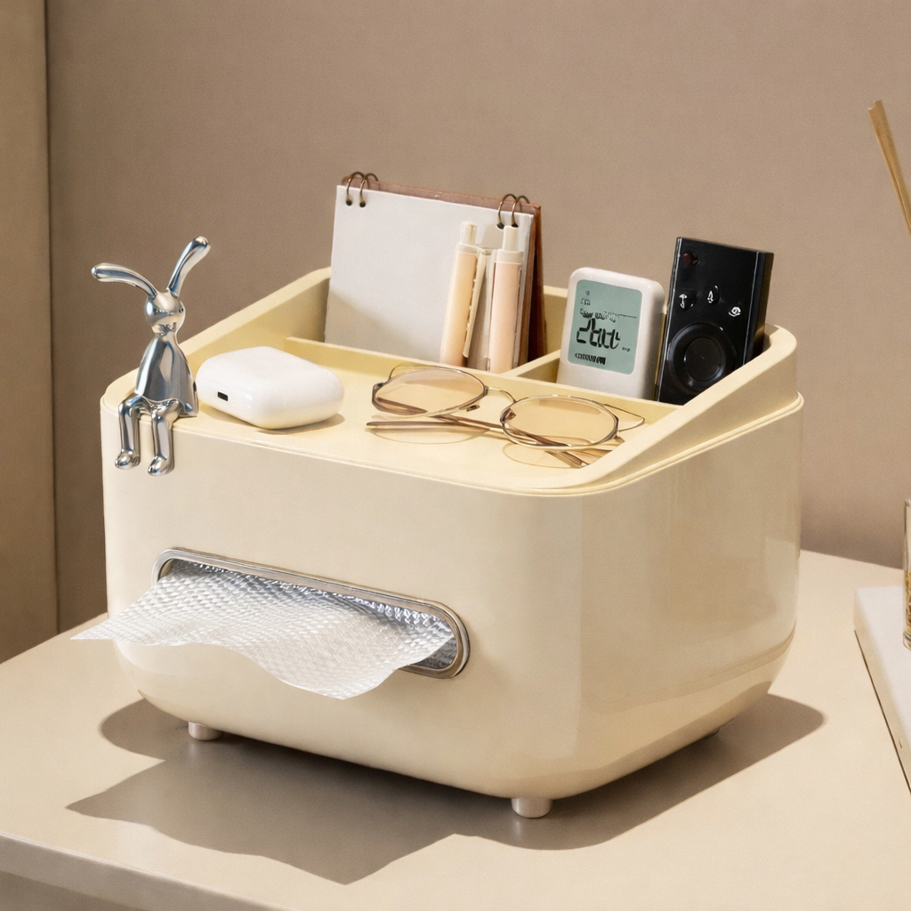 Boîte de Rangement Décorative Crème