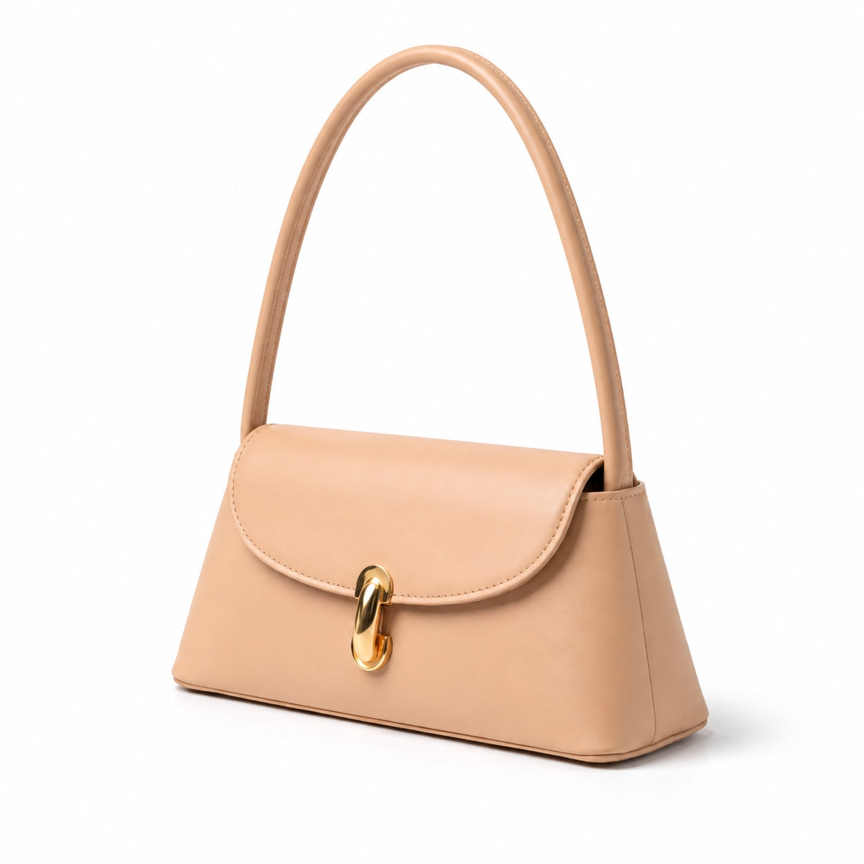 Sac Épaule Structuré Fermoir Doré