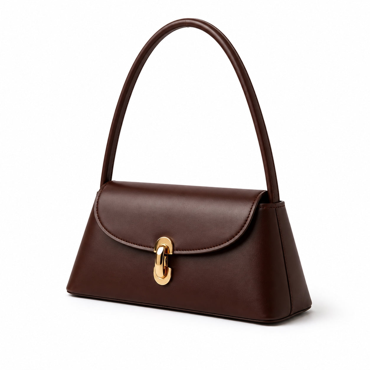 Sac Épaule Structuré Fermoir Doré