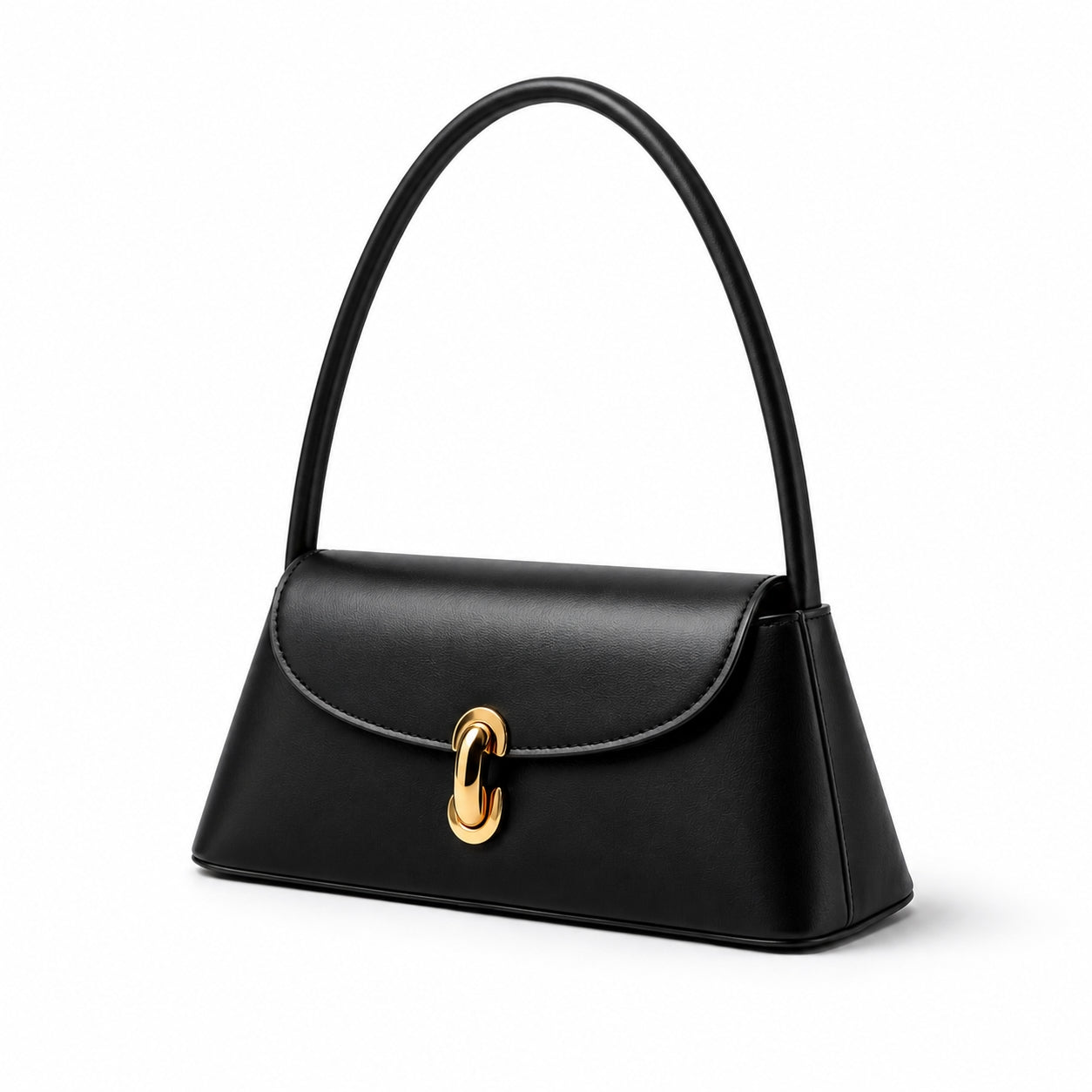 Sac Épaule Structuré Fermoir Doré