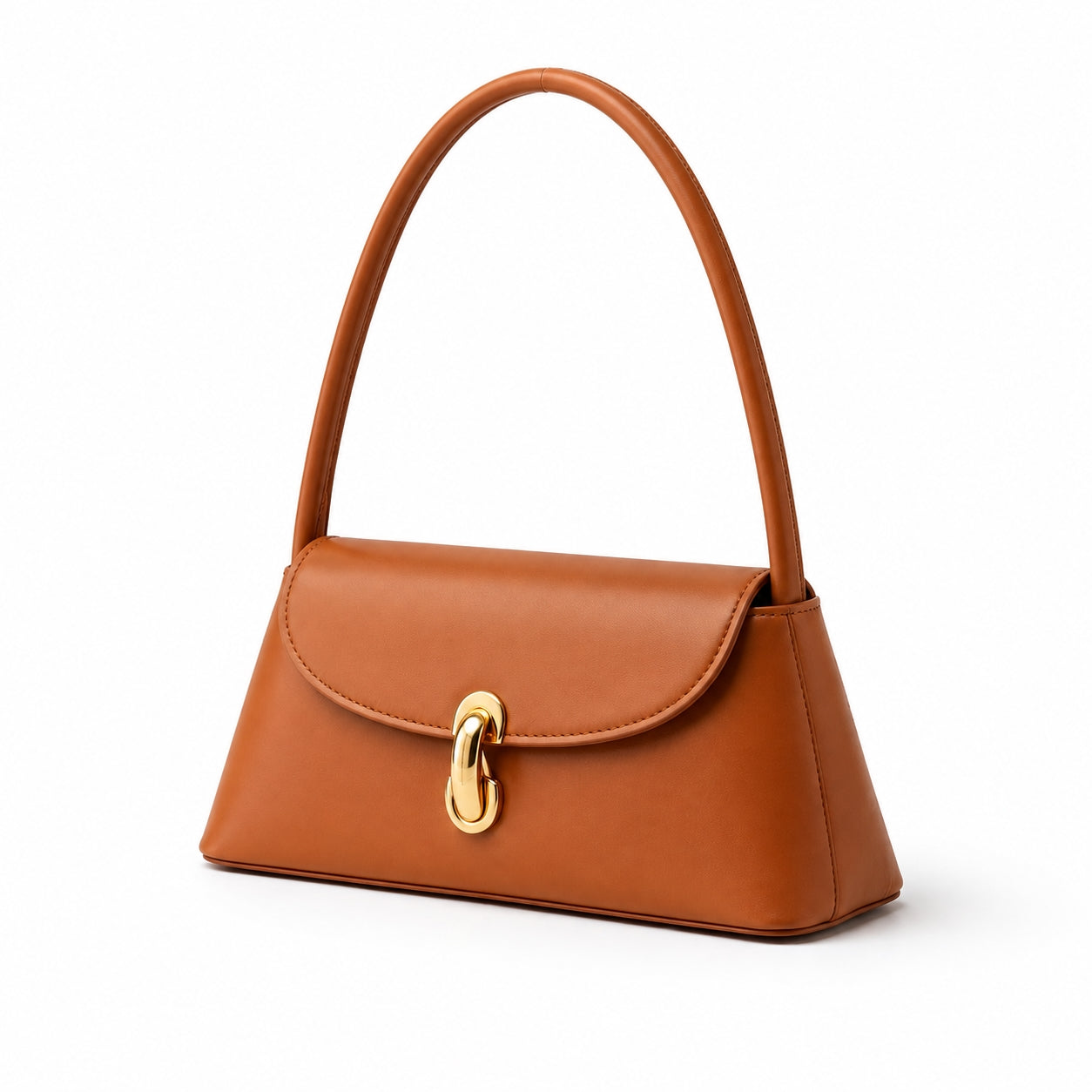Sac Épaule Structuré Fermoir Doré