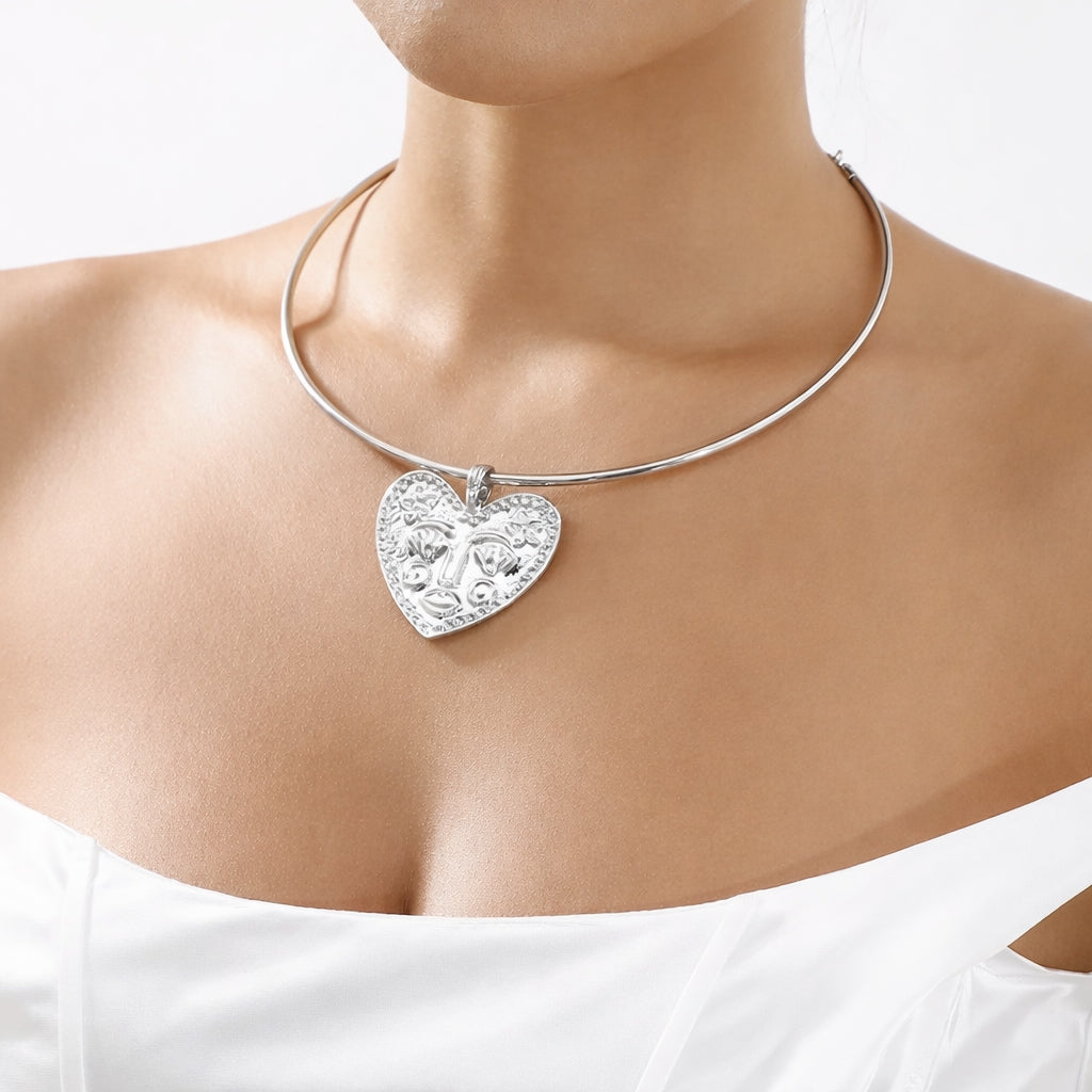 Collier Cœur Sculptée