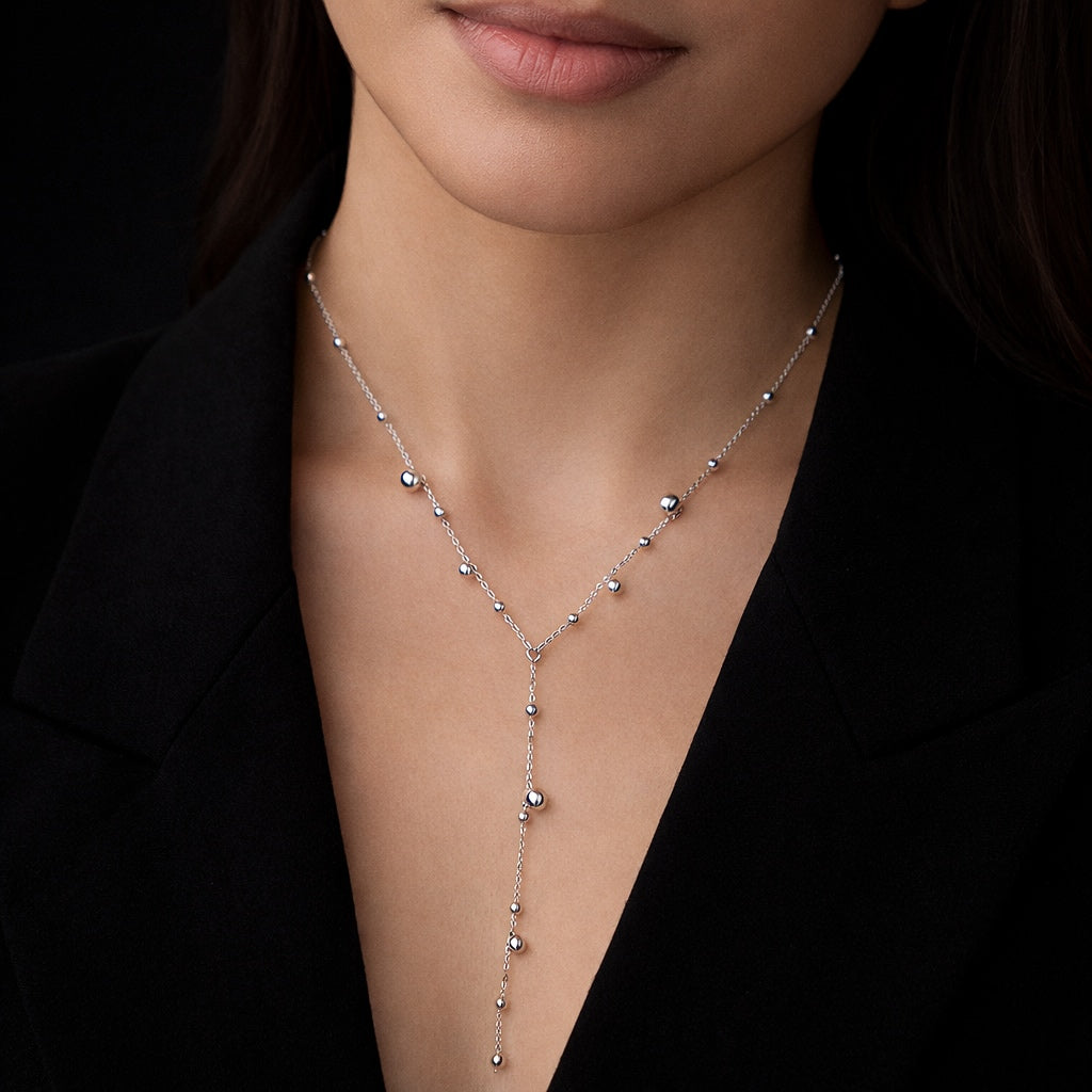 Collier lariat perles