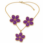 Parure Fleur Dorée violet