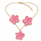 Parure Fleur Dorée rose