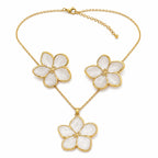 Parure Fleur Dorée blanc