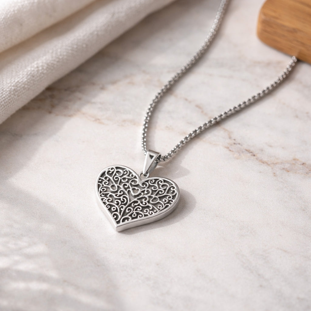 Collier Cœur Sculpté