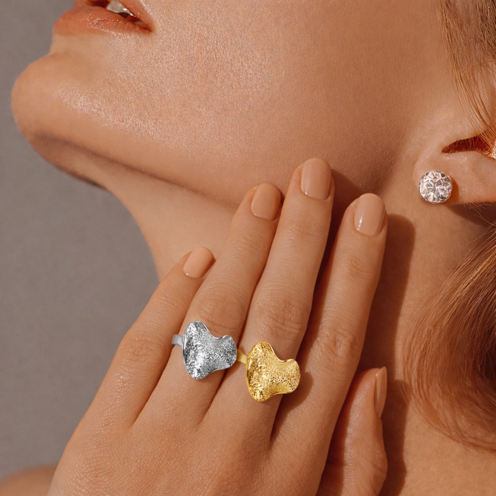 Bague Cœur Martelé