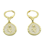 Boucles d’Oreilles Goutte Nacre Incrustée Rose