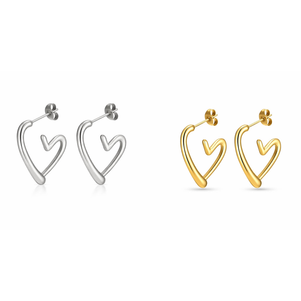 Boucles d’oreilles cœur minimaliste