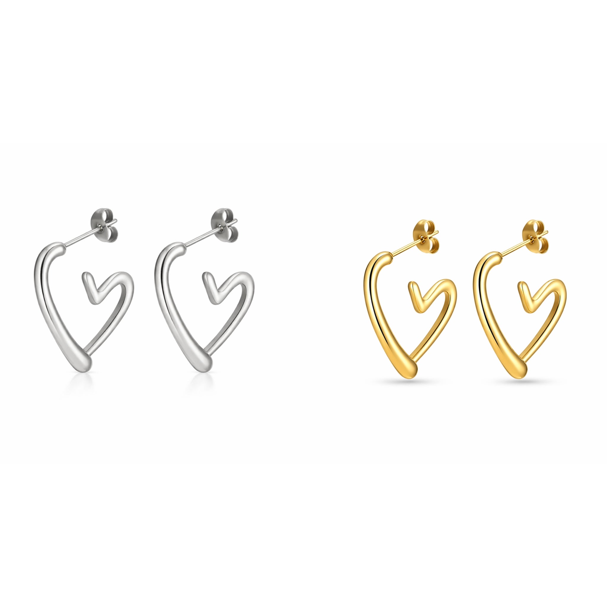 Boucles d’oreilles cœur minimaliste